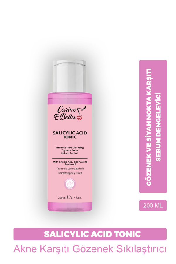 Carino E Bella Siyah Nokta Karşıtı Arındırıcı Yağlı Ve Karma Cilt Bha Salisilik Asit Tonik 200 ml