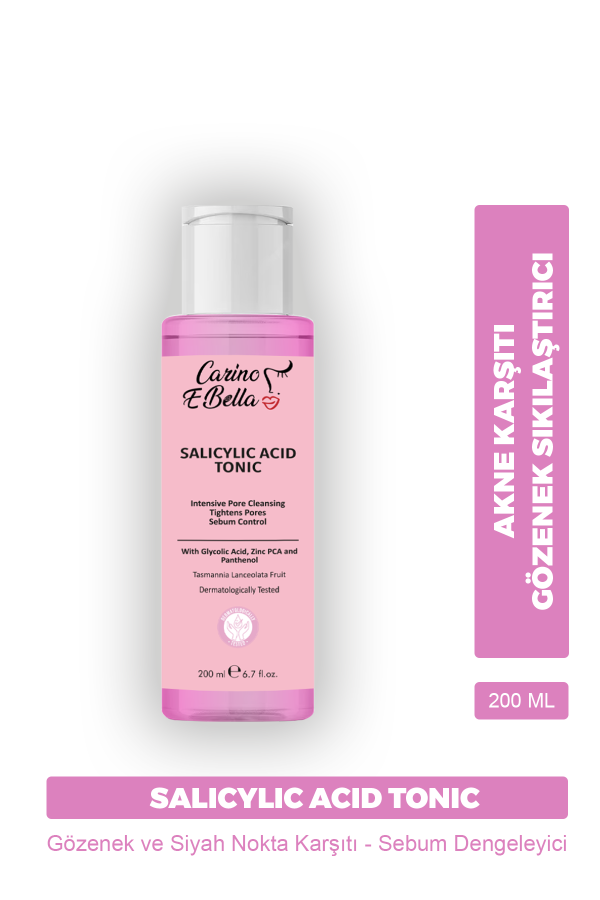 Carino E Bella Siyah Nokta Karşıtı Arındırıcı Yağlı Ve Karma Cilt Bha Salisilik Asit Tonik 200 ml